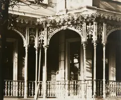 Cast Iron Porch, Mobile, Alabama by Walker Evans, 1935, Gelatin silver print, sold Oct 2021