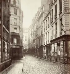 Charles Marville, Rue du four, côté regardant la rue St Honoré, 1865-1868, Albumen print