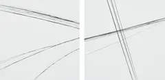 Untitled (telephone wires) by Harry Callahan, 1945-1976, Two gelatin silver prints, printed 1970s, offered Oct 2021