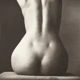 Irving Penn, Sitting Nude Rear, New York, 1993, Platinum-palladium print, mounted