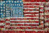 Vik Muniz, Three Flags, after Jasper Johns from Pictures of Magazines 2, 2014, Chromogenic print
