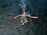 Edward Burtynsky, Oil Spill #5, Q4000 Drilling Platform, Gulf of Mexico, June 24
