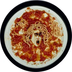 Medusa Marinara by Vik Muniz, 1997, Dye destruction print, sold Oct 2021