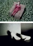 Laurie Simmons, Woman/Gray Chair/Green Rug; White Shoes/Black Room