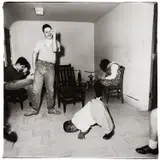 Five children in a common room, N.J. by Diane Arbus, 1969, Gelatin silver print, printed later by Neil Selkirk, sold Oct 2021