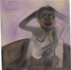 Jonathan Lyndon Chase, Untitled, 2016, acrylic, marker, glitter and graphite on muslin
