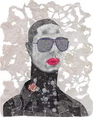 Ebony G. Patterson, Untitled Species I, 2010-2011, rhinestones, glitter, acrylic, graphite and appliqués on hand-cut paper