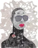 Ebony G. Patterson, Untitled Species I, 2010-2011, rhinestones, glitter, acrylic, graphite and appliqués on hand-cut paper