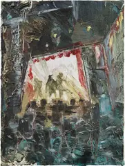 The variety theatre by Hernan Bas, 2009, acrylic on linen, sold Mar 2020