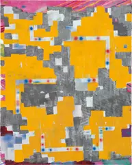 Greater Than > or Equal to = by Keltie Ferris, 2012, oil, acrylic and pastel on canvas, offered Mar 2020