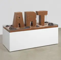 Doug Aitken, Fountain (earth fountain), 2012, Plexiglas, steel, pumping system, earth, colored methyl cellulose and lava stones