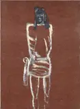 Julian Schnabel, Angela, 1982, oil on rug pad
