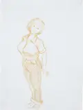 John Currin, Worker, 1993, coloured pencil on paper