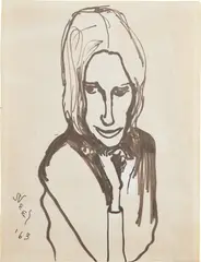 Alice Neel, Untitled, 1963, ink and gouache on paper