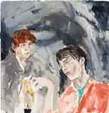 Hernan Bas, You secretly despise me, 2004, watercolor, gouache, acrylic and graphite on paper