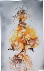 Wangechi Mutu, Mellow Yellow, 2004, ink, paint and paper collage on Mylar