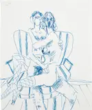 George Condo, Couple Study, 2005, ink on paper