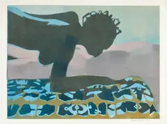 Untitled by Njideka Akunyili Crosby, 2011, monotype on paper, sold Mar 2020
