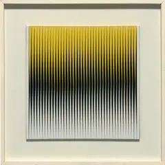 Walter Leblanc, Torsions B.V. 18, 1963, polyvinyl on stretcher mounted to Masonite, in artist’s frame