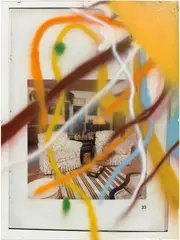 Untitled by Julian Schnabel, 2017, spray paint on Plexiglas over printed image, offered Mar 2020