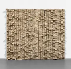 Leonardo Drew, Number 23, 1992, cloth and nails on panel, in 29 parts