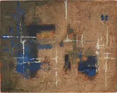 Untitled by Zilia Sánchez Domínguez, 1960, oil on Masonite, sold Mar 2020