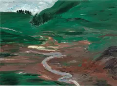 Where are their palms? by Raymond Pettibon, 1991, acrylic on board, sold Mar 2020