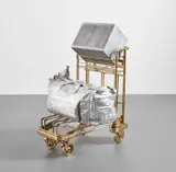 Subodh Gupta, Oman to Madras, 2006, cast bronze with gold patina and aluminum, in 3 parts