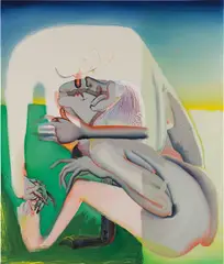 Placed by Christina Quarles, 2017, acrylic on canvas, sold Jul 2020