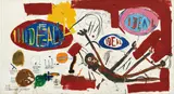 Victor 25448 by Jean-Michel Basquiat, 1987, acrylic, oilstick, wax and crayon on paper laid on canvas, sold Jul 2020