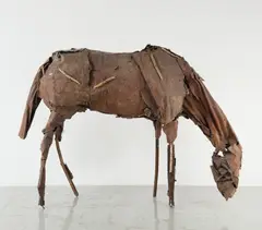 Deborah Butterfield, Chestnut, 1981, metal, wood and corrugated iron