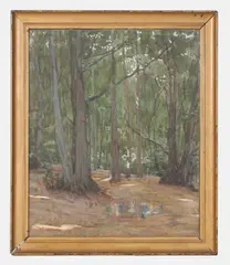 Alice Beach, Fairies in a woodland glade, watercolour