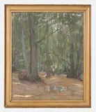 Alice Beach, Fairies in a woodland glade, watercolour