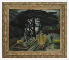 Linda Carmen, Hampstead graveyard, c.1950, oil on canvas