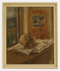 Peter J Polaine, Still Life of a Skull',, oil on canvas