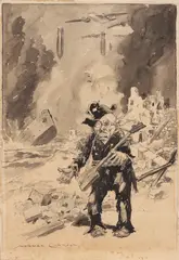 Norman Lindsay, Sea Change', World War Two, May 1945, pen and ink and wash