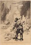 Norman Lindsay, Sea Change', World War Two, May 1945, pen and ink and wash