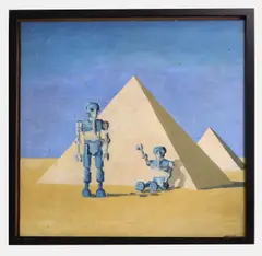 Derek Carruthers, At the Pyramids, oil on board