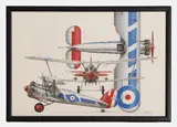 Keith Fretwell, A three-view study of a Bristol Bulldog MkIIA, watercolour and gouache heightened with white