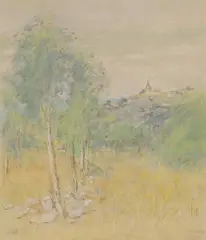 Diana Armfield, Landscape at Cahors, pastel