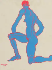 Jo Brocklehurst, New York Acrobat, oil and acrylic on paper