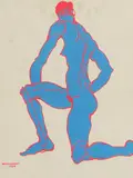 Jo Brocklehurst, New York Acrobat, oil and acrylic on paper