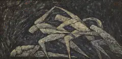 Nina Hosali, Migrants, oil on board