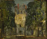 Alexander Jamieson, Le Pavillon de Maintenon, Fontainebleau, oil on board