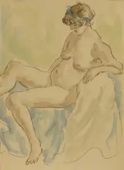A group of eight figure studies by Ethelbert White, pencil and watercolour, sold Mar 2026