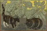 Richard Bawden, Broccoli Rendezvous, linocut in colours