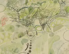 Colin Wilkin, Trees, watercolour