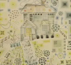 Colin Wilkin, View of a cottage, watercolour