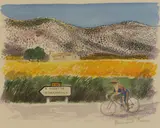 Bernard Cheese, Enroute to Suzette, watercolour over pencil
