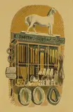 Eric Ravilious, Saddler and Harness Maker, lithograph in colours